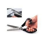 Zig Zag Stainless Steel Scissors -  Black Plastic Handle