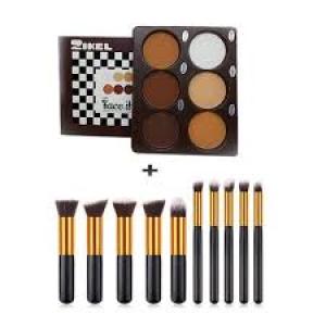 Zikel 6 Colour Powder Pallet + 11 Brush Set